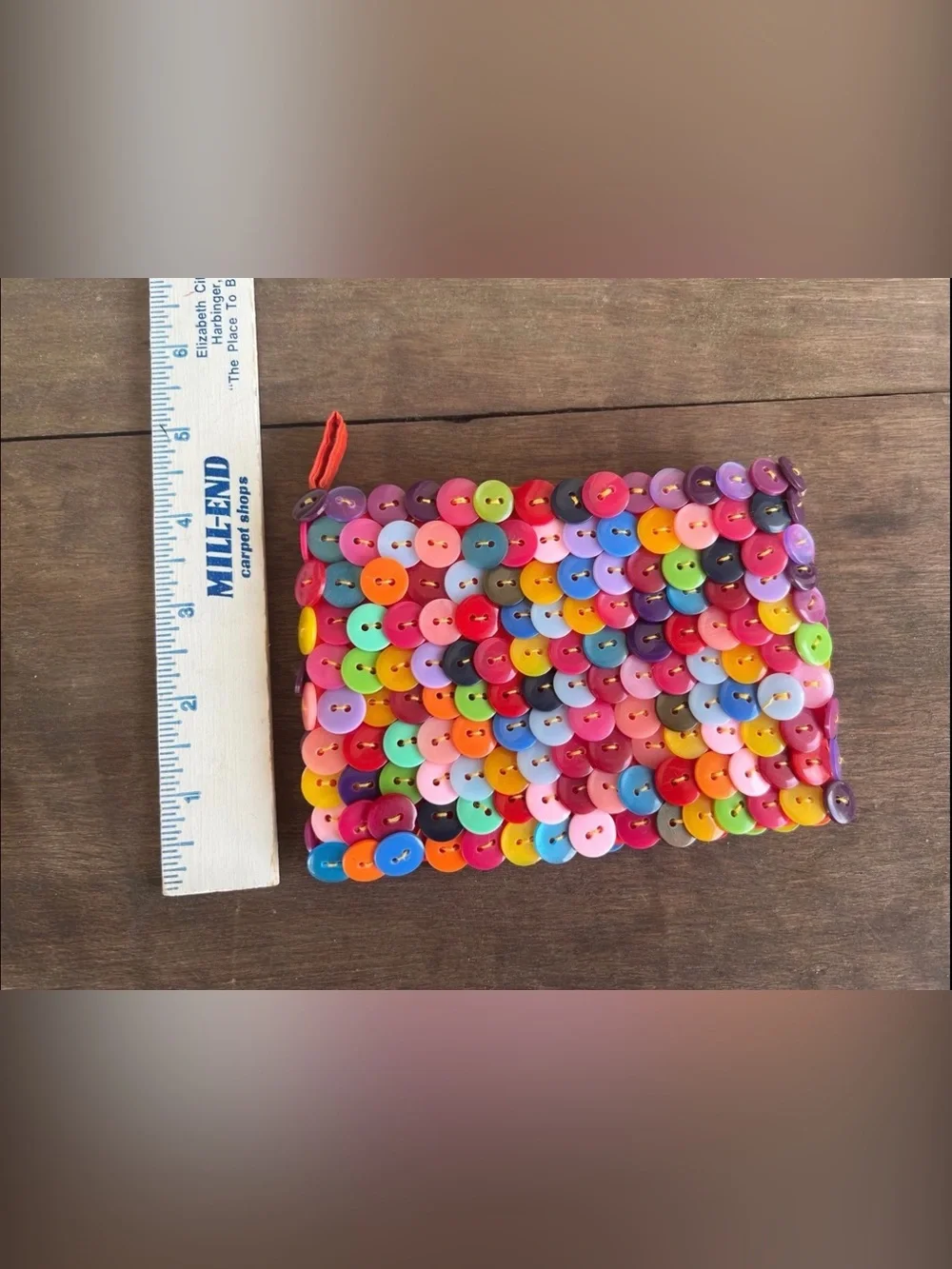 Erik & Mike 300 Button Coin Purse Multi Colored Clutch Zip Closure